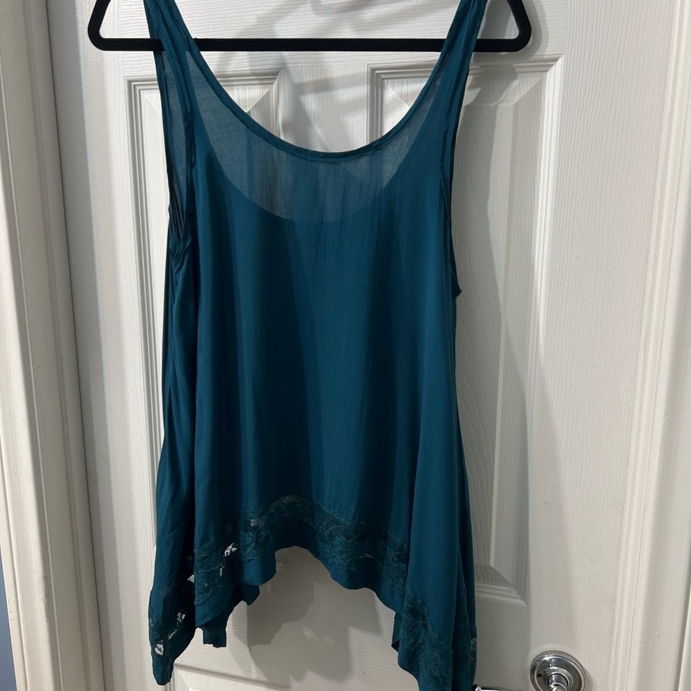 Intimately Free People Sheer Lace Tunic Tank